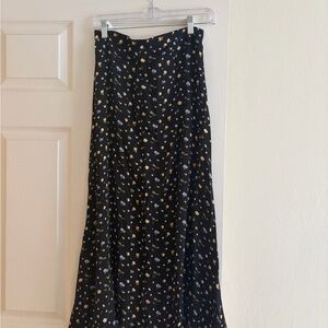 Reformation Black Floral Maxi Skirt